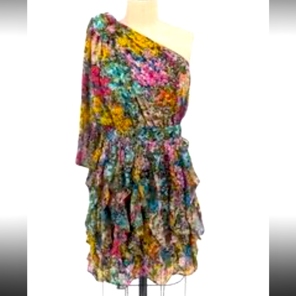 MM Couture Miss Me One Shoulder Floral Dress 
Size M